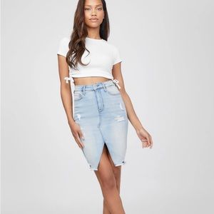 GUESS ECO ANNOUK DENIM JEAN PENCIL SKIRT IN BLUE Medium